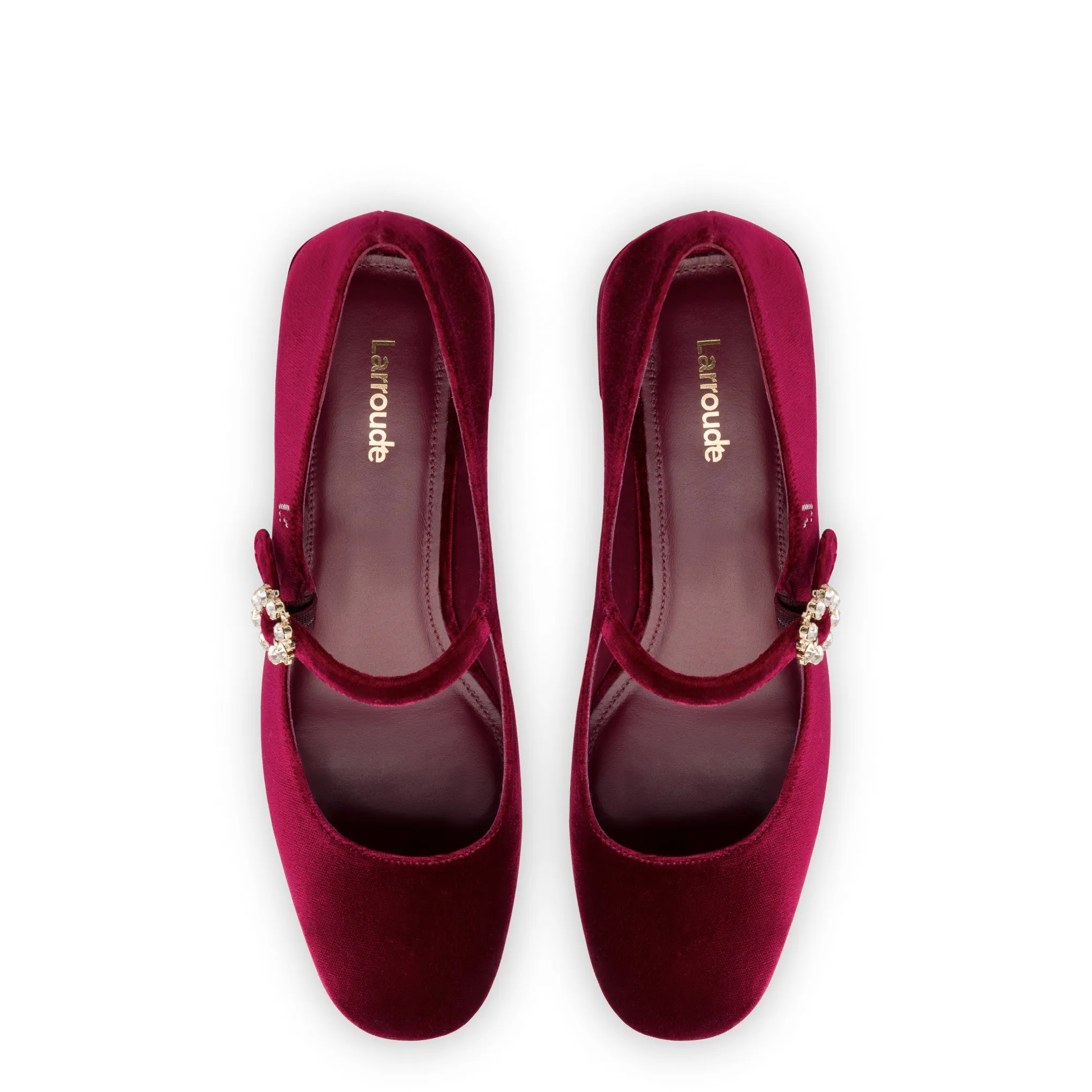 Blair Block Pump In Wine Velvet sold by Larroude product image thumbnail 3