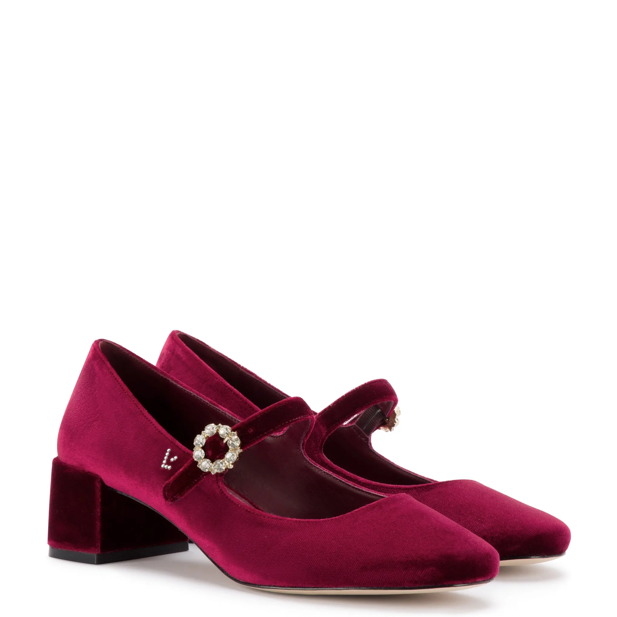 Blair Block Pump In Wine Velvet sold by Larroude product image thumbnail 2