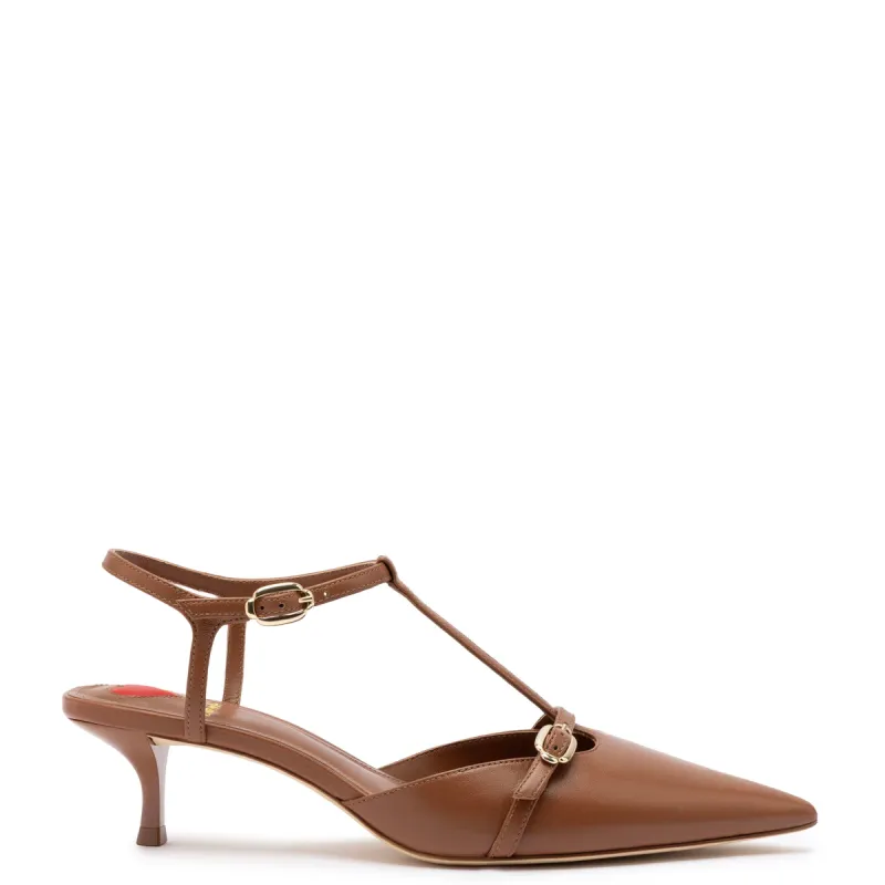 Grace Pump In Caramel Leather sold by Larroude
