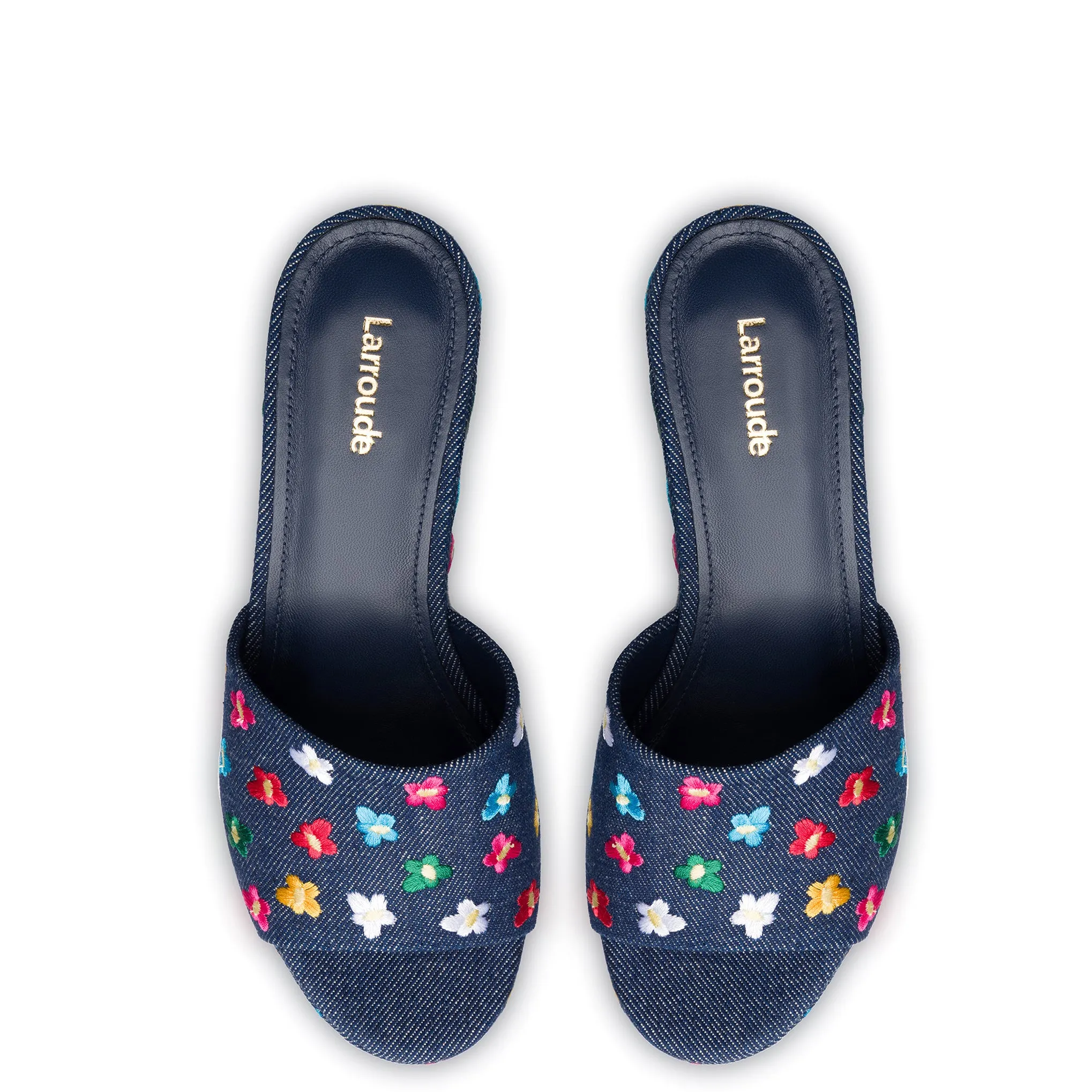 Miso Platform Sandal In Deep Blue Denim sold by Larroude product image thumbnail 3