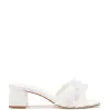 Brigitte Ruffle Mule In White Raffia sold by Larroude