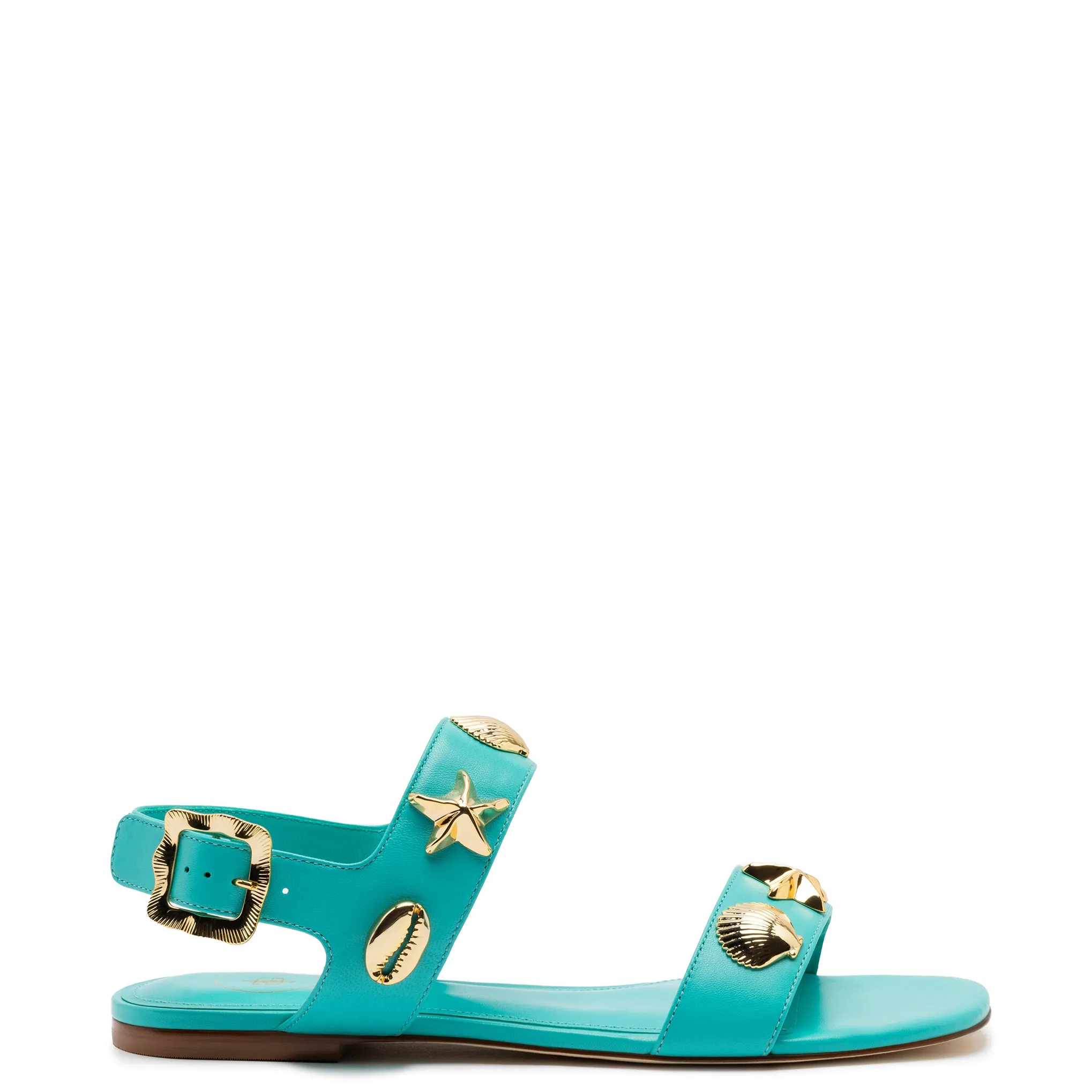 Madison Flat In Caribbean Leather sold by Larroude