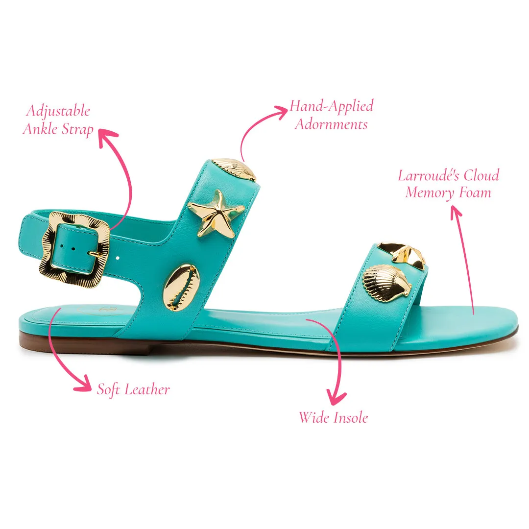 Madison Flat In Caribbean Leather sold by Larroude product image thumbnail 5