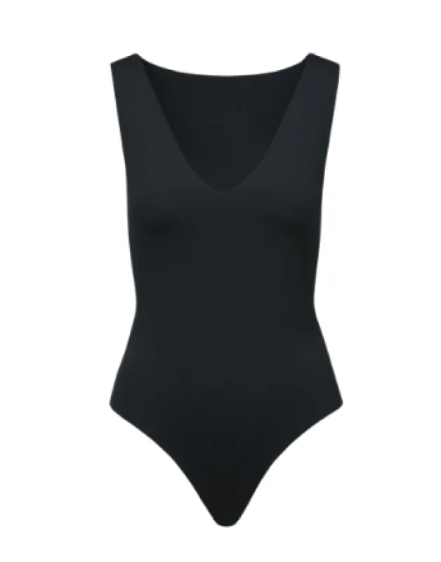 Neoprene Deep V Bodysuit sold by Larroude
