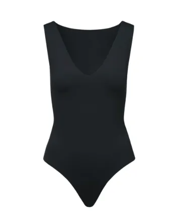 Neoprene Deep V Bodysuit sold by Larroude