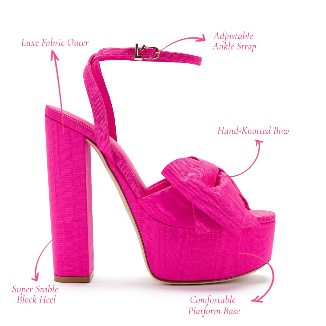 Elle Platform Sandal In Magenta Fabric sold by Larroude product image thumbnail 5