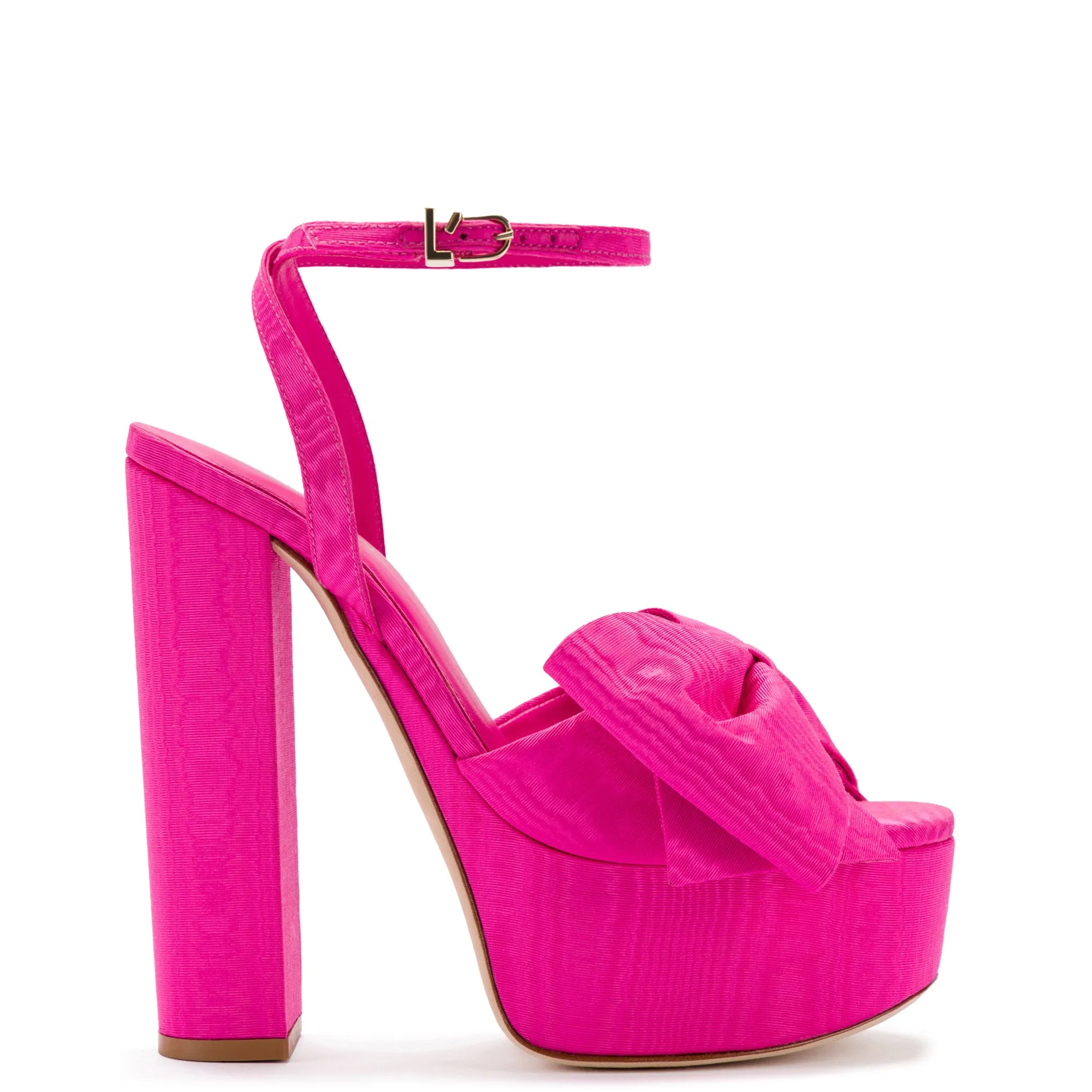 Elle Platform Sandal In Magenta Fabric sold by Larroude