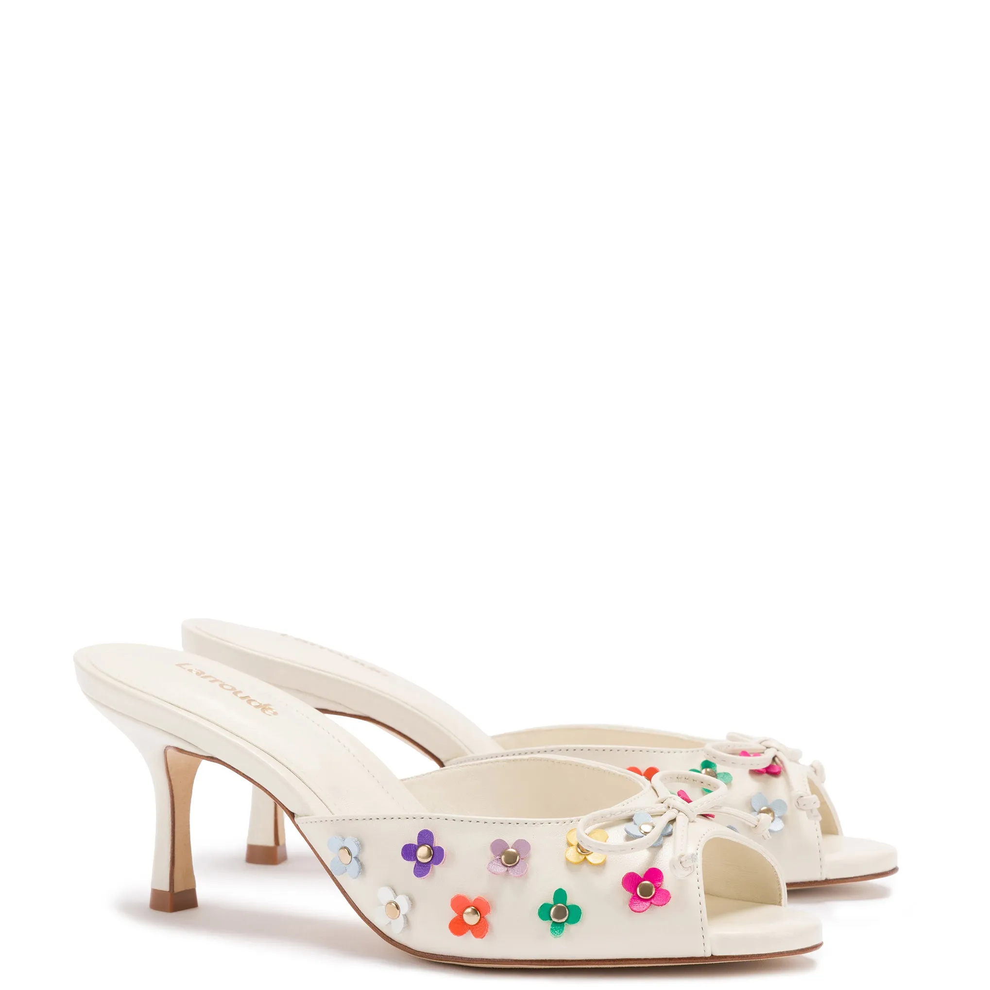 Jasmine Mule In Ivory and Multicolor Leather sold by Larroude product image thumbnail 2