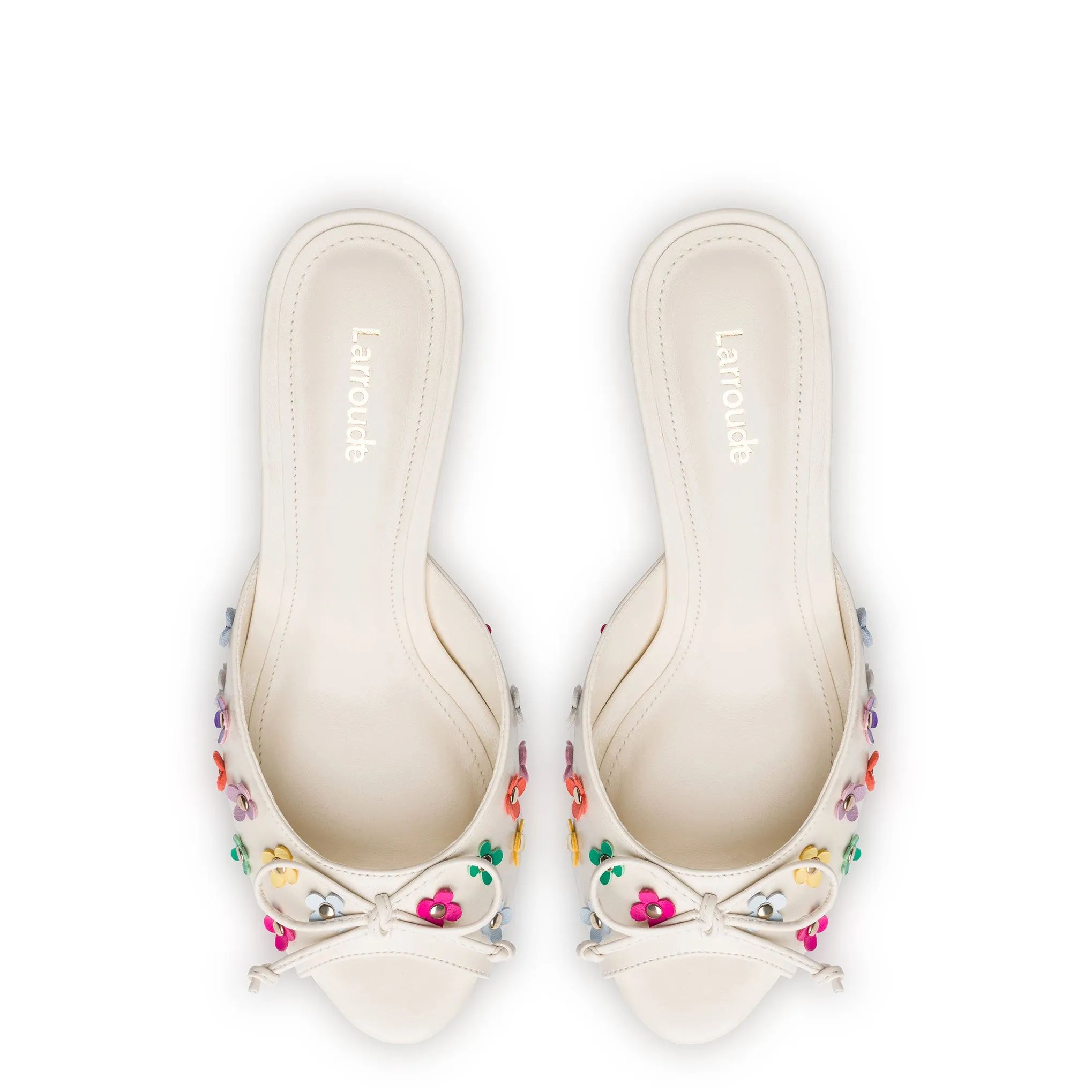 Jasmine Mule In Ivory and Multicolor Leather sold by Larroude product image thumbnail 3