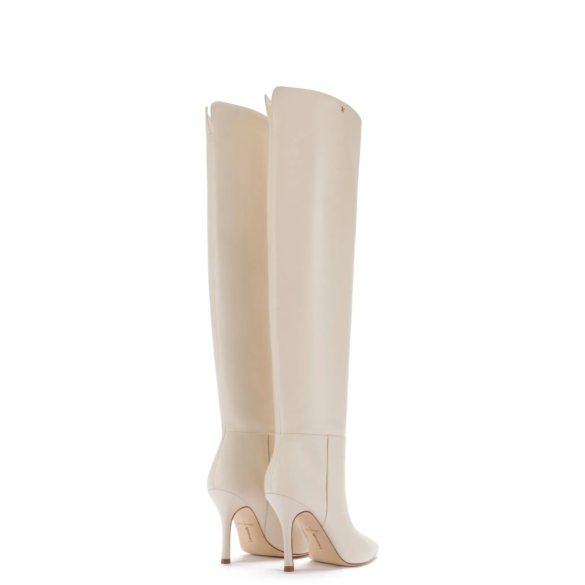 Kate Hi Boot In Ivory Leather sold by Larroude product image thumbnail 3