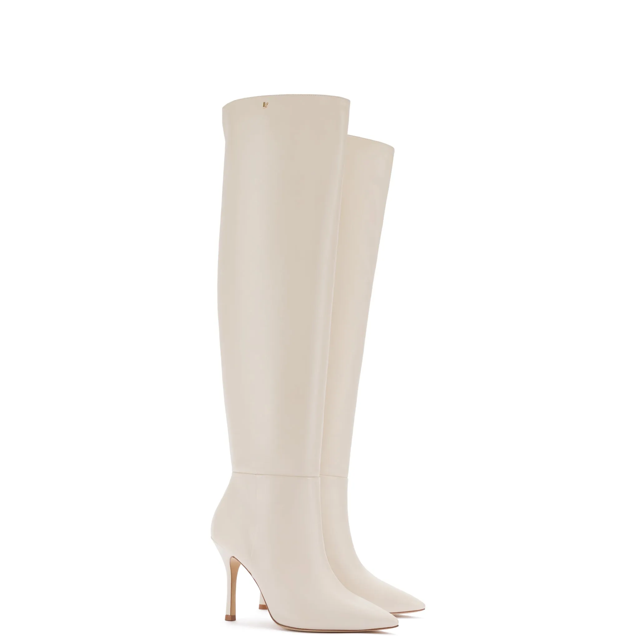 Kate Hi Boot In Ivory Leather sold by Larroude product image thumbnail 2