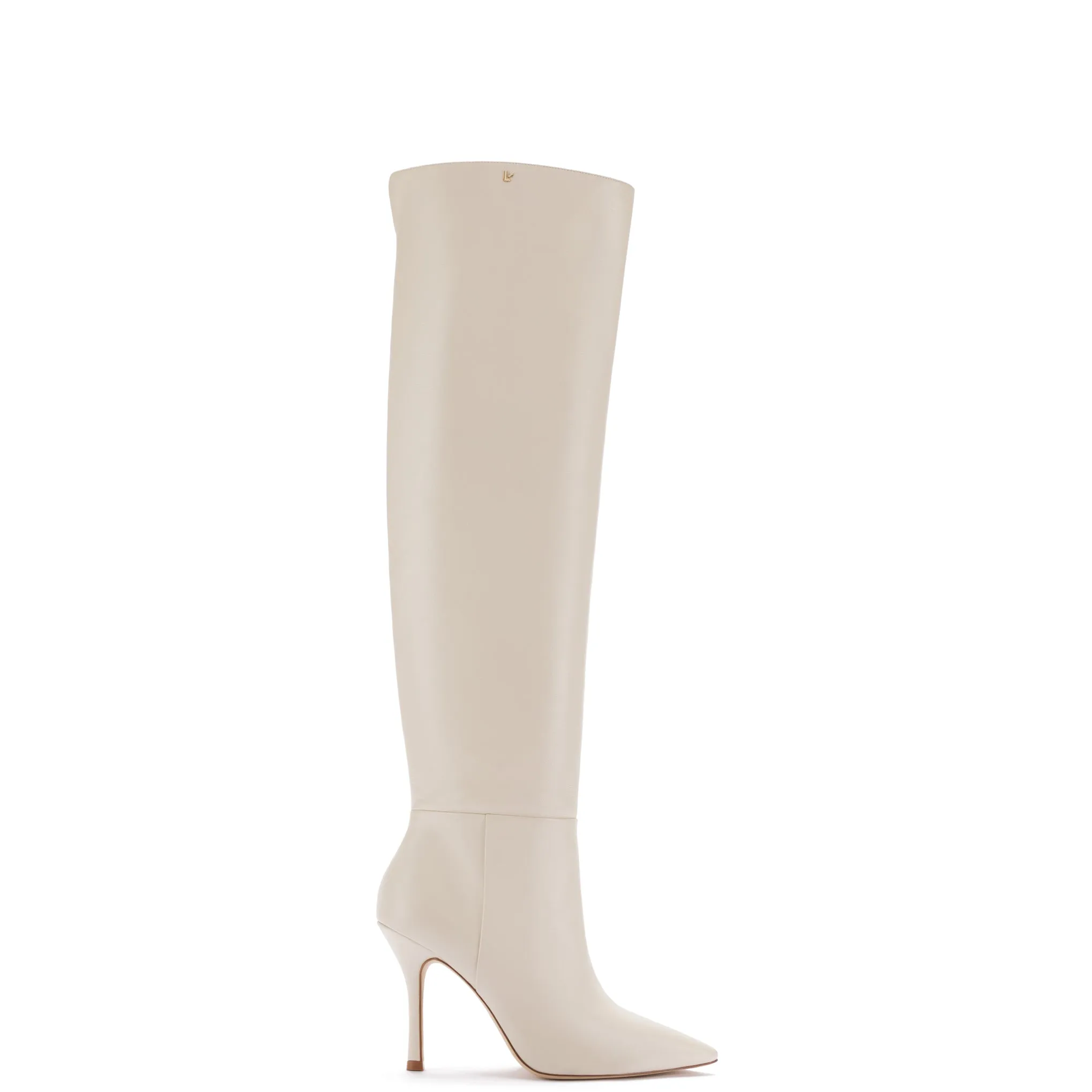 Kate Hi Boot In Ivory Leather sold by Larroude