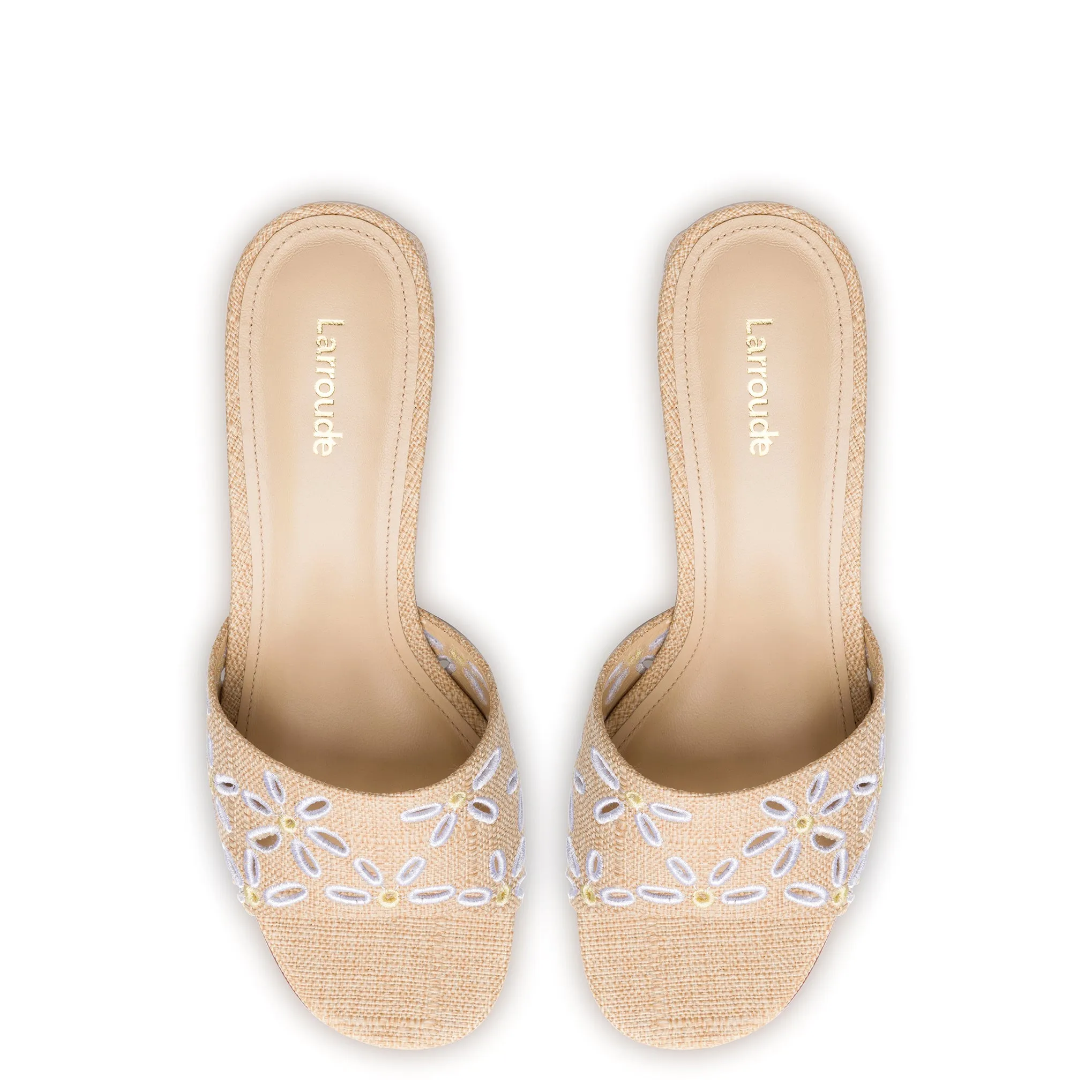 Brigitte Mule In Beige Raffia sold by Larroude product image thumbnail 3