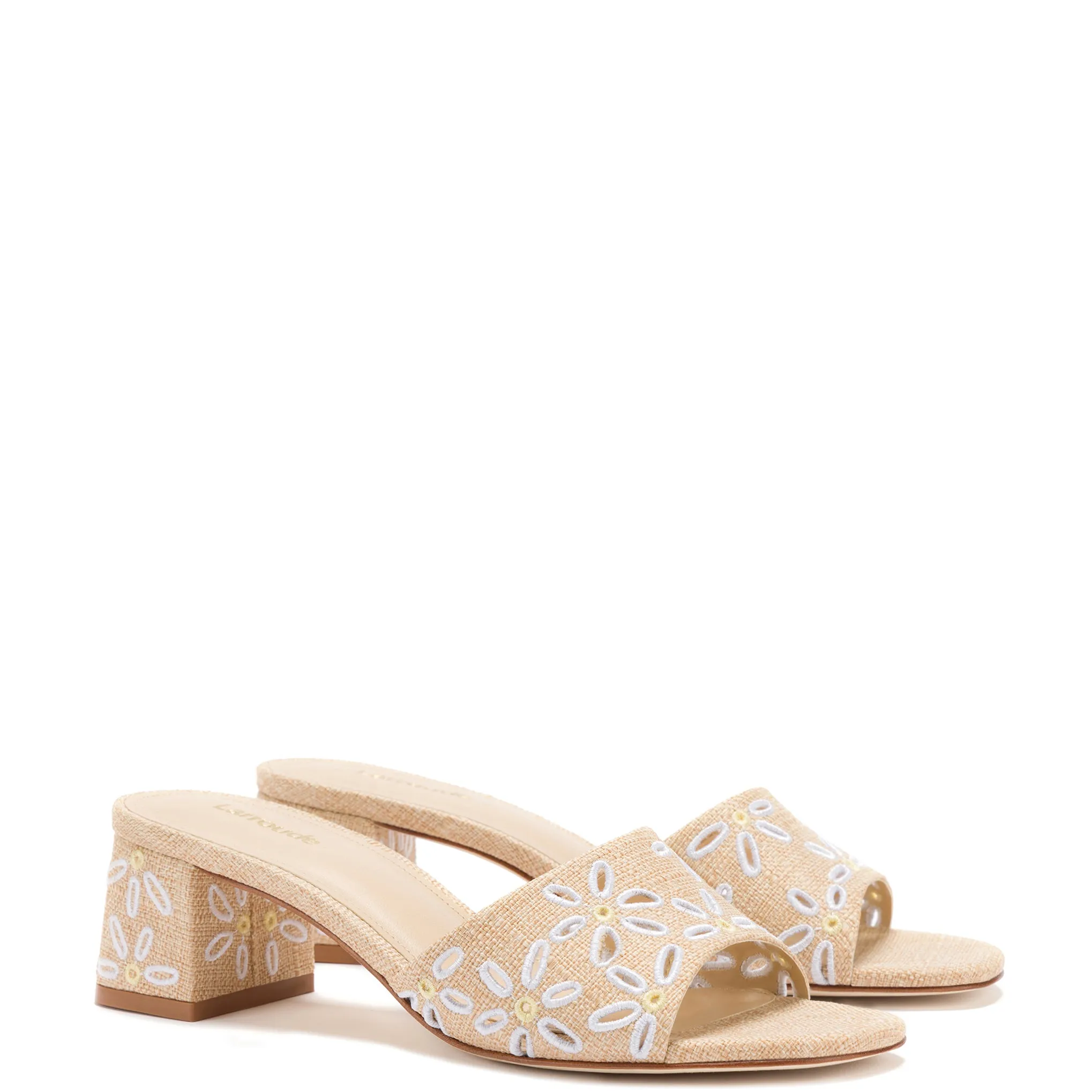 Brigitte Mule In Beige Raffia sold by Larroude product image thumbnail 2