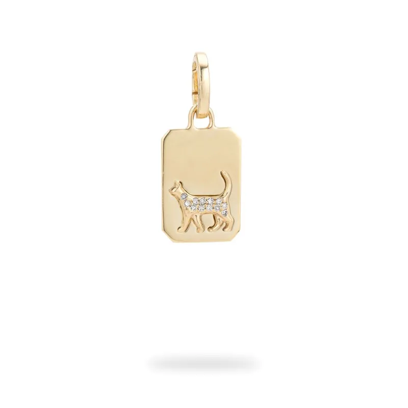 Pavé Diamond Cat Hinged Charm sold by Larroude