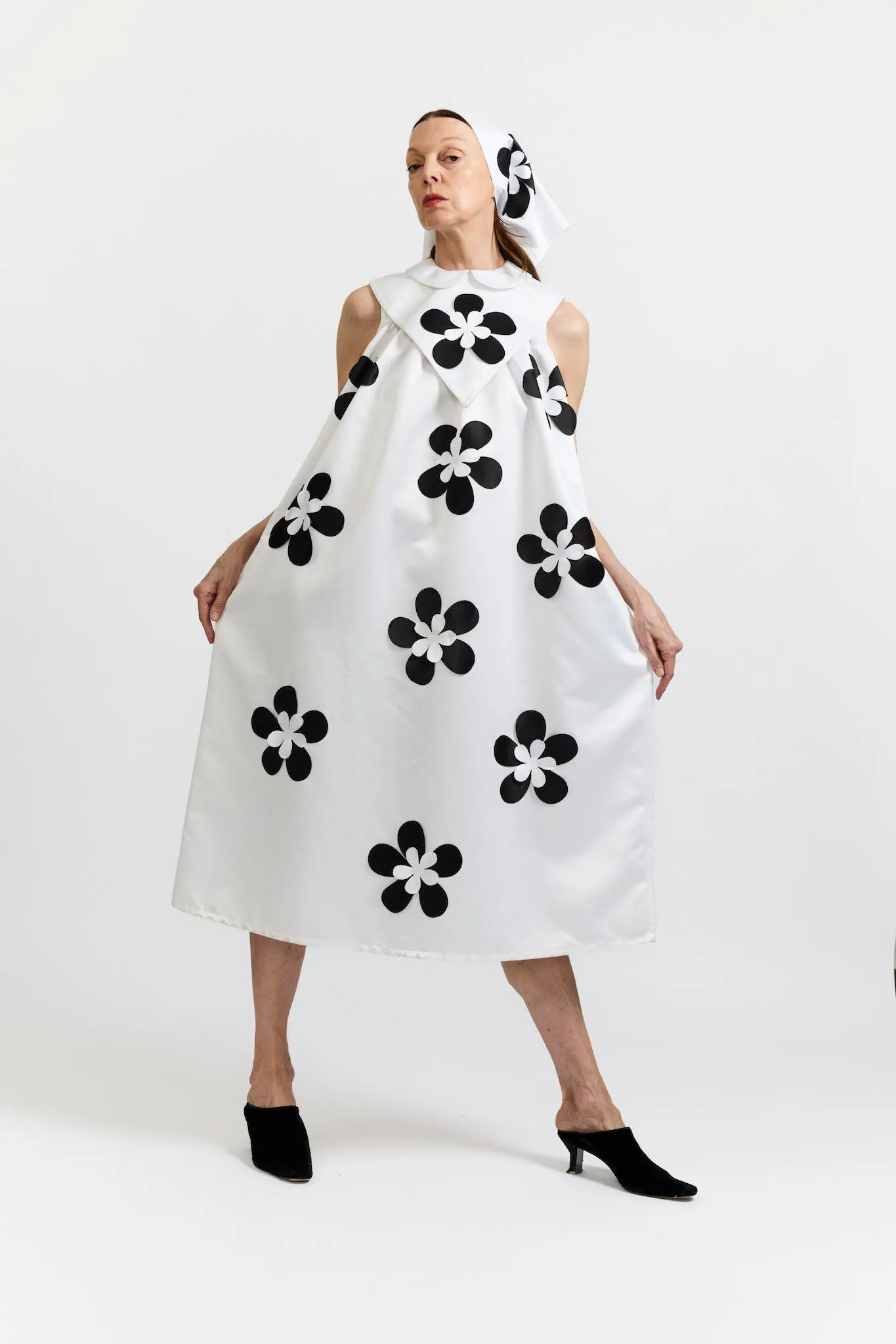 Penelope Dress in White Satin sold by Larroude product image thumbnail 3