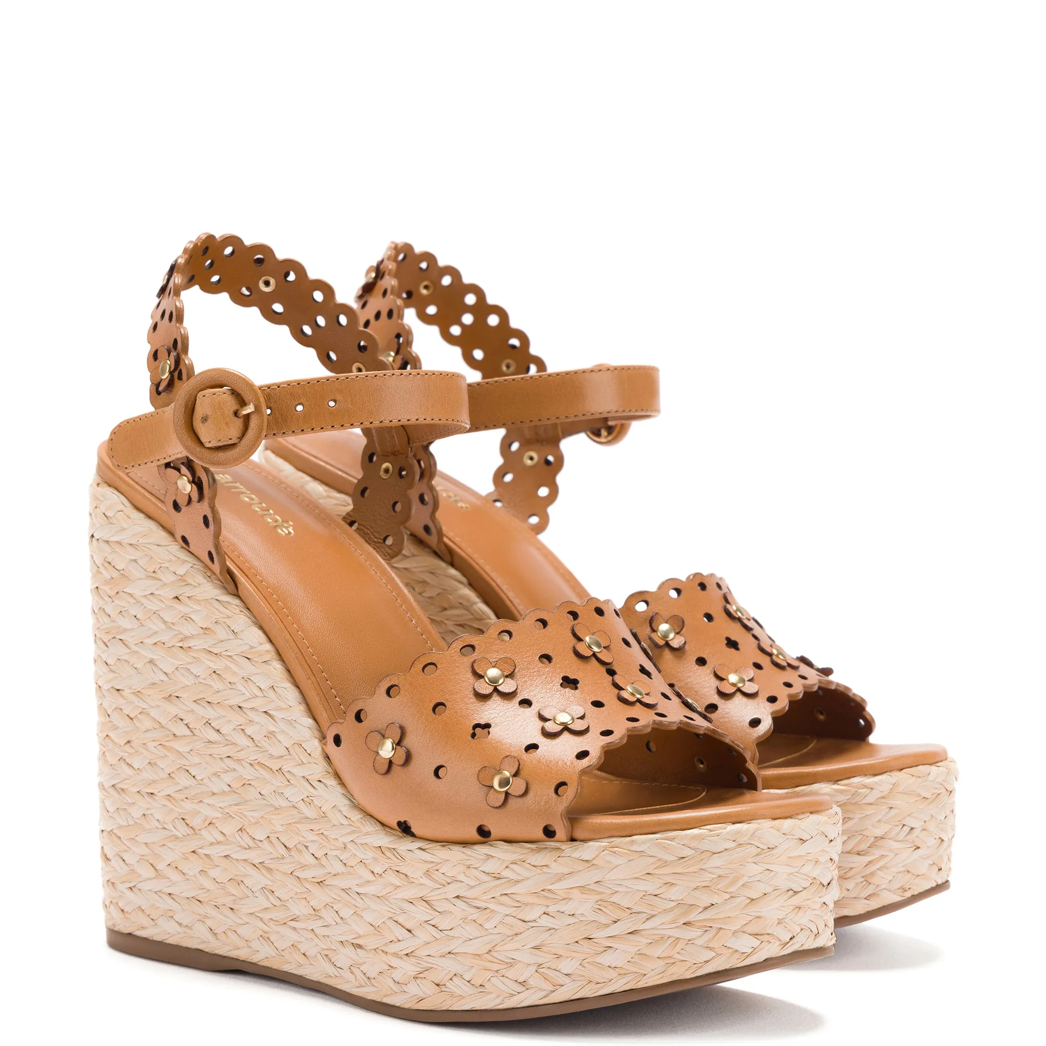 Jasmine Wedge In Biscuit Leather sold by Larroude product image thumbnail 2