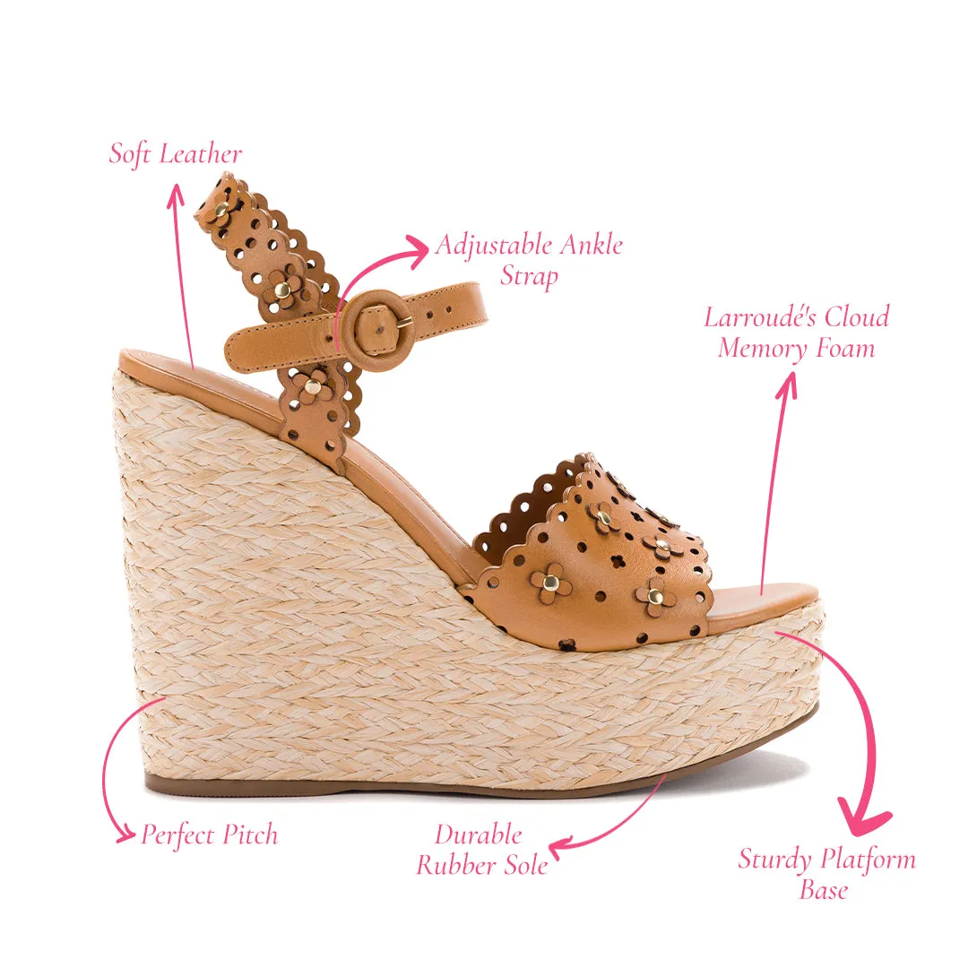 Jasmine Wedge In Biscuit Leather sold by Larroude product image thumbnail 5