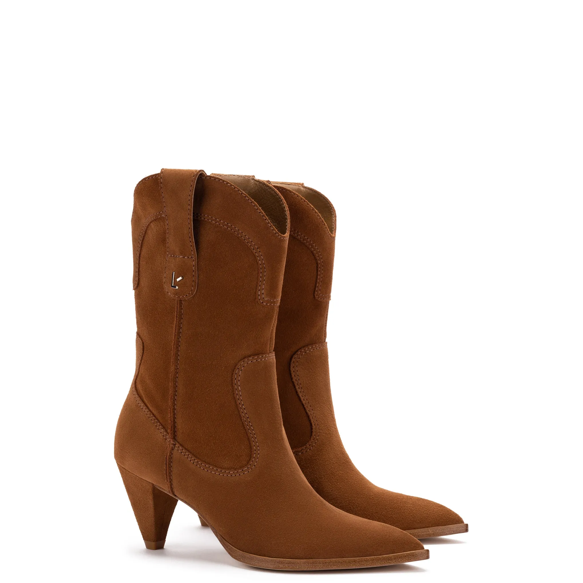 Thelma Boot In Tobacco Suede sold by Larroude product image thumbnail 2