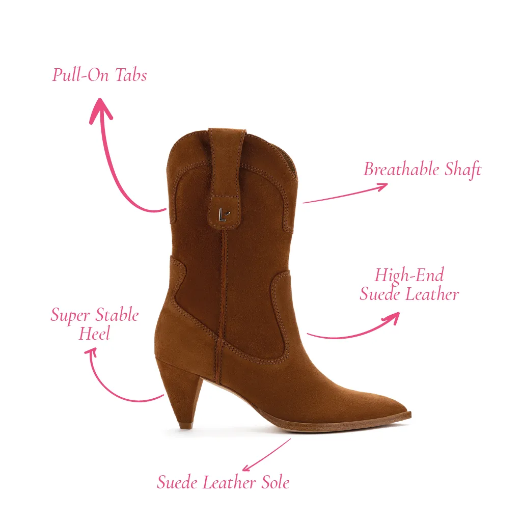 Thelma Boot In Tobacco Suede sold by Larroude product image thumbnail 5