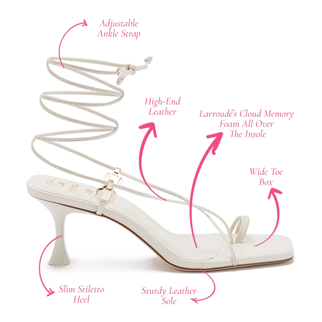 Portofino Sandal In White Leather sold by Larroude product image thumbnail 5