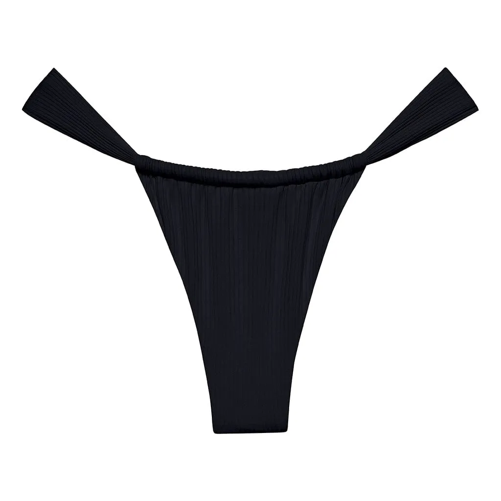 Black Rib Sandra Bikini Bottom sold by Larroude product image thumbnail 3