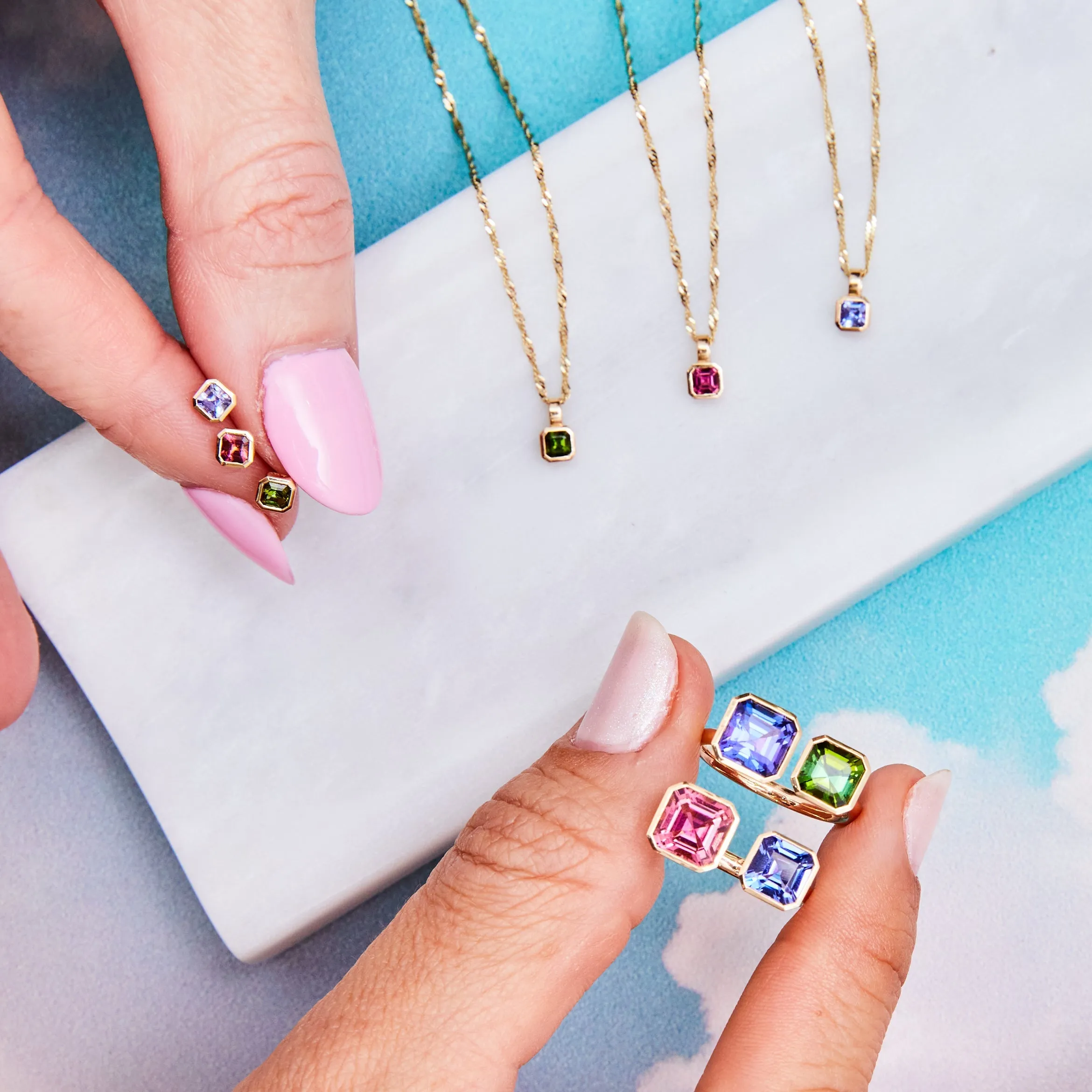 Petite Fern Asscher Studs sold by Larroude product image thumbnail 3