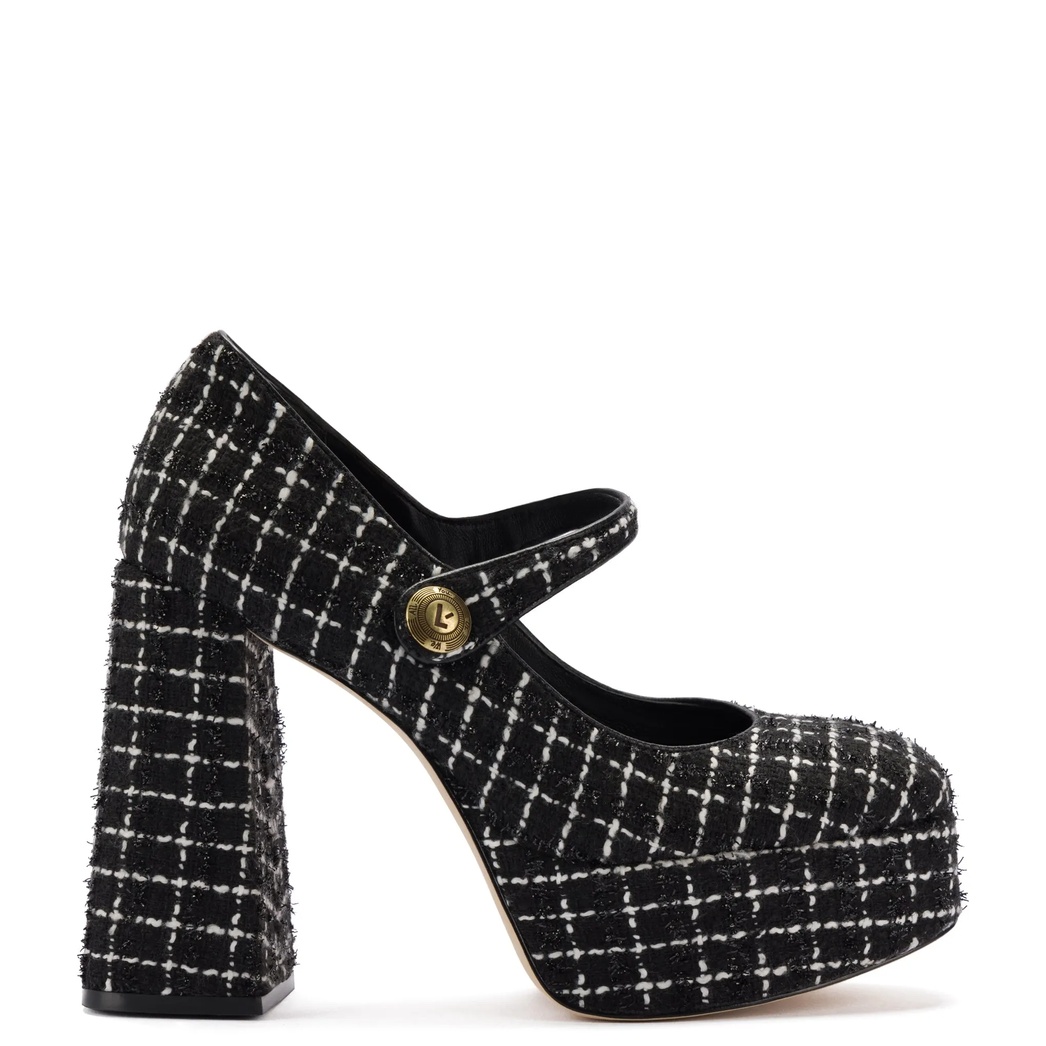 Emma Pump In Black Tweed sold by Larroude