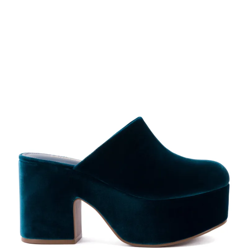 Miso Platform Clog In Deepsea Velvet sold by Larroude