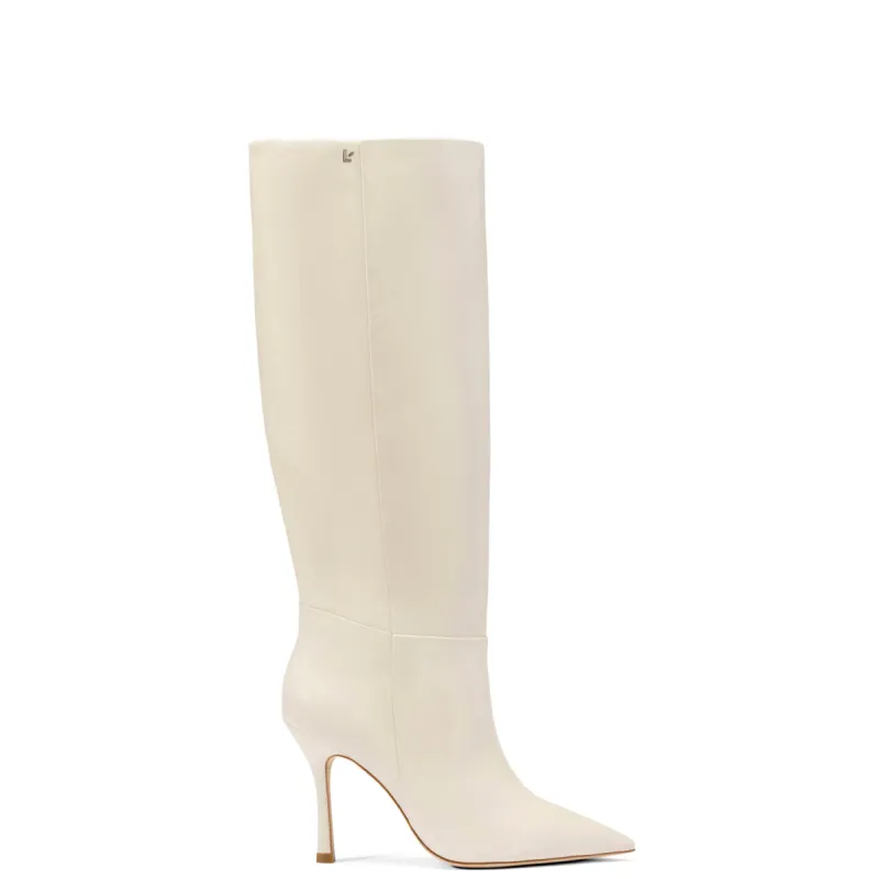 Kate Boot In Ivory Leather sold by Larroude