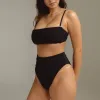 Black Rib Paulina Bikini Bottom sold by Larroude