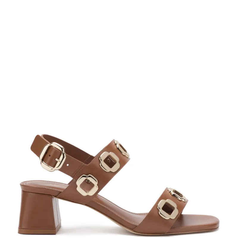 Milan Sandal In Caramel Leather sold by Larroude