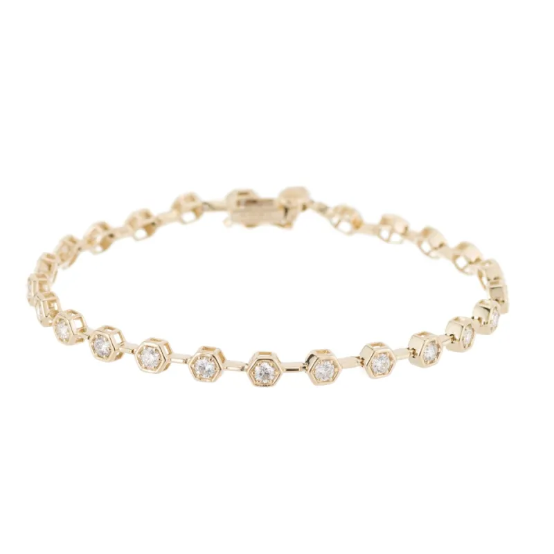 Diamond Hex Tennis Bracelet sold by Larroude