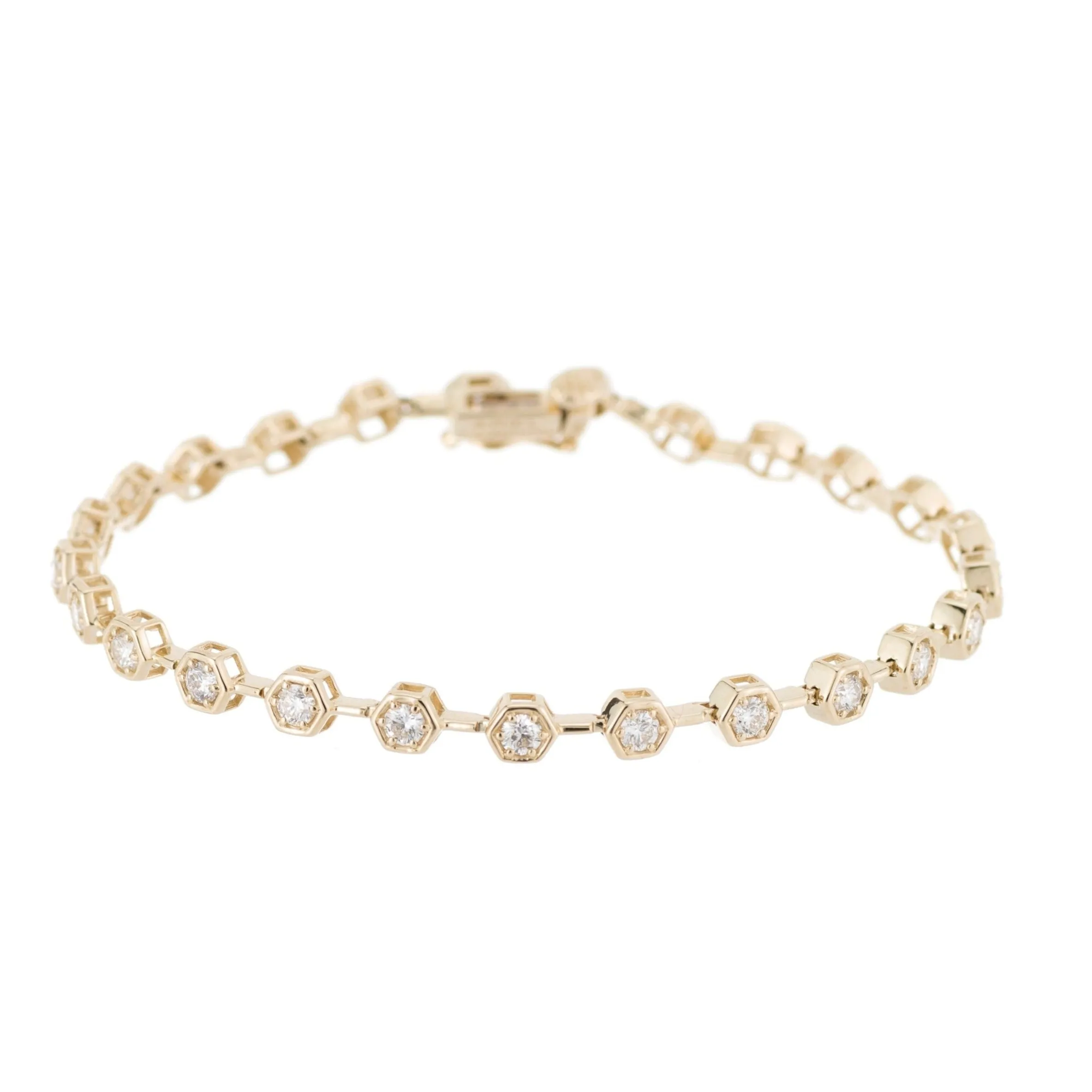 Diamond Hex Tennis Bracelet sold by Larroude