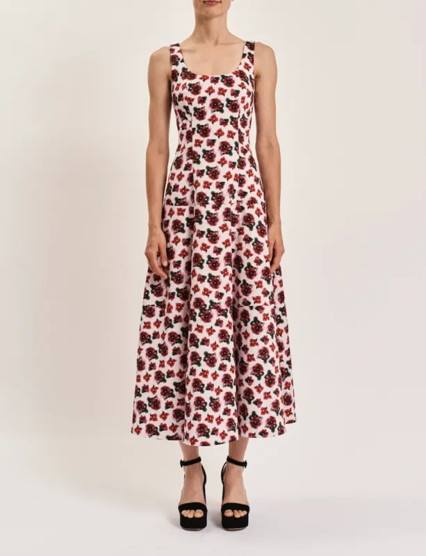 Tank Dress in African Red Violet Cotton sold by Larroude