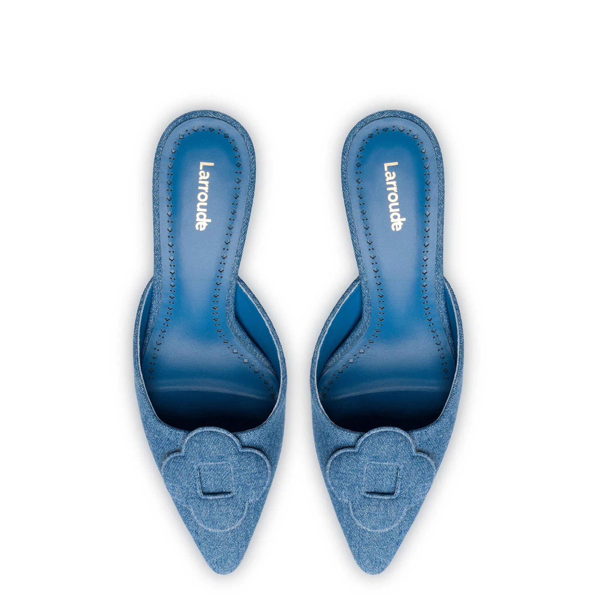 Flora Pump In Blue Stoned Denim sold by Larroude product image thumbnail 3