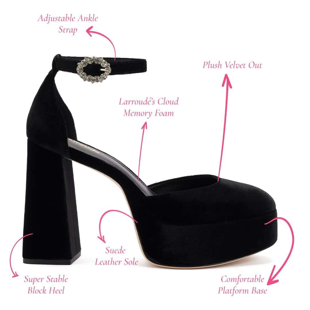 Ari Pump In Black Velvet sold by Larroude product image thumbnail 5