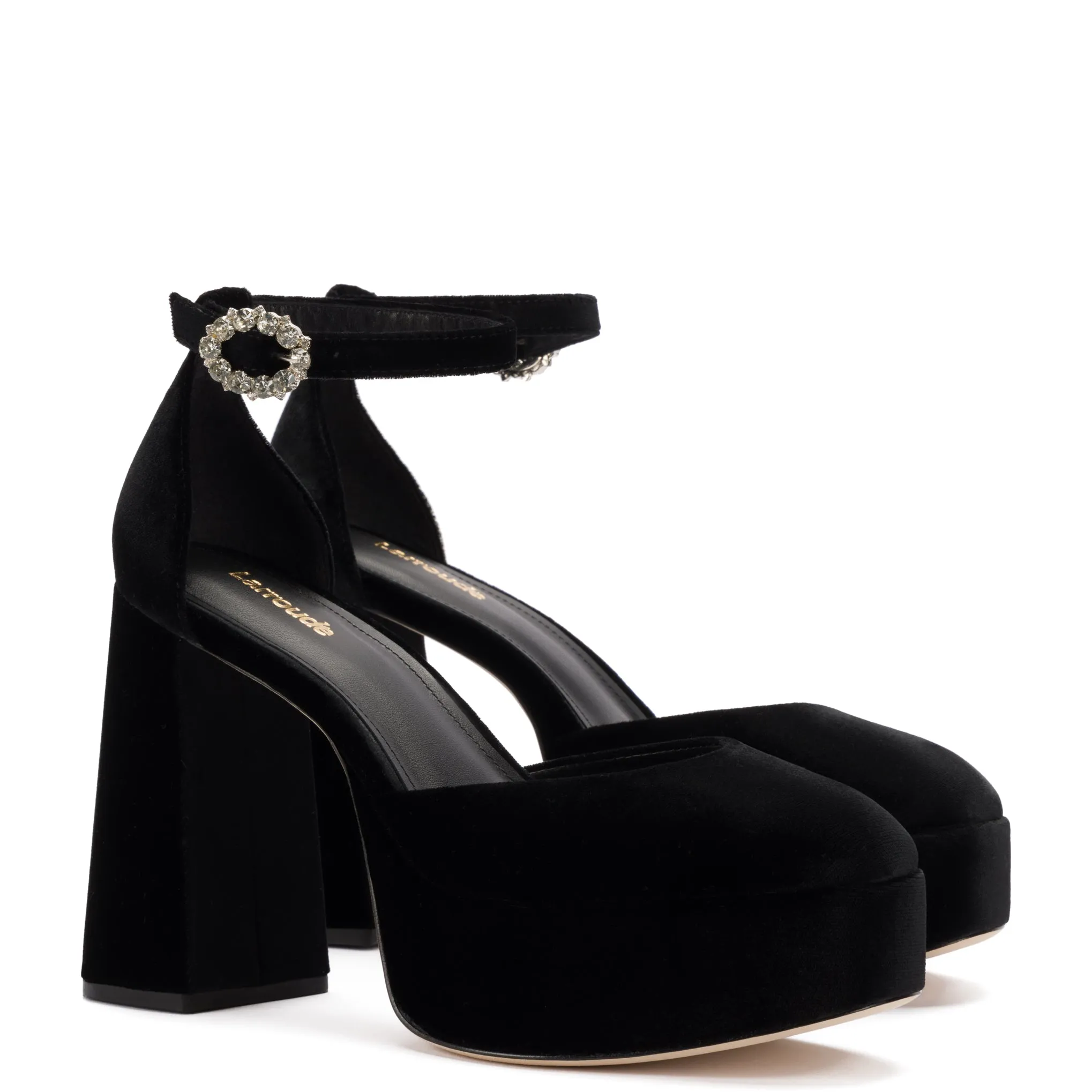 Ari Pump In Black Velvet sold by Larroude product image thumbnail 2
