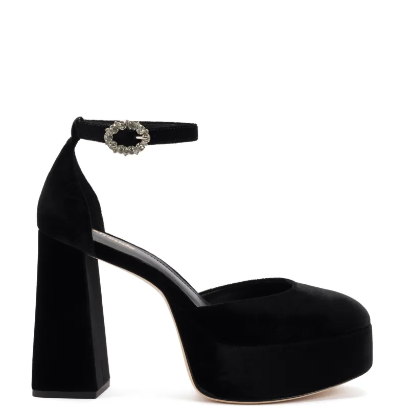 Ari Pump In Black Velvet sold by Larroude