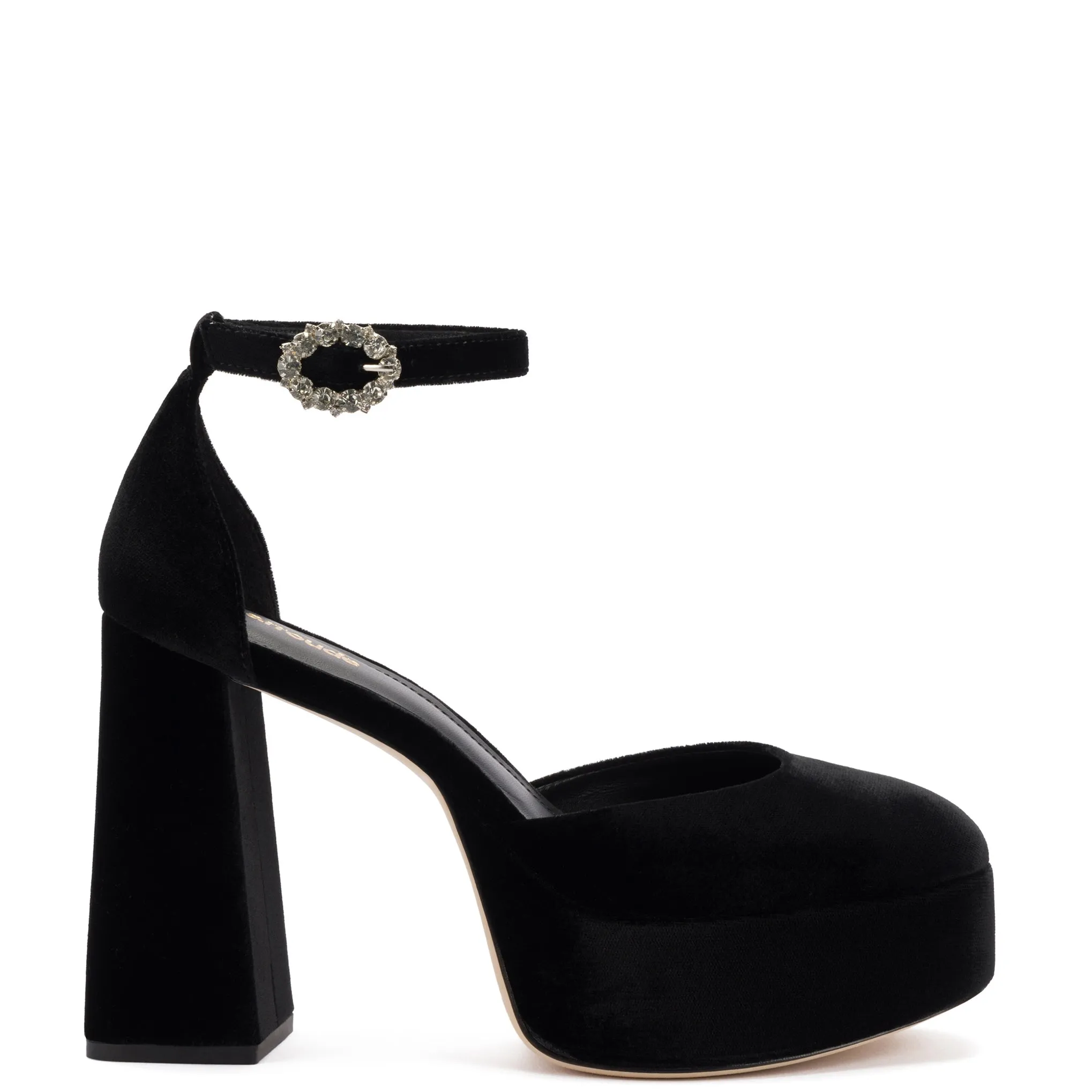 Ari Pump In Black Velvet sold by Larroude