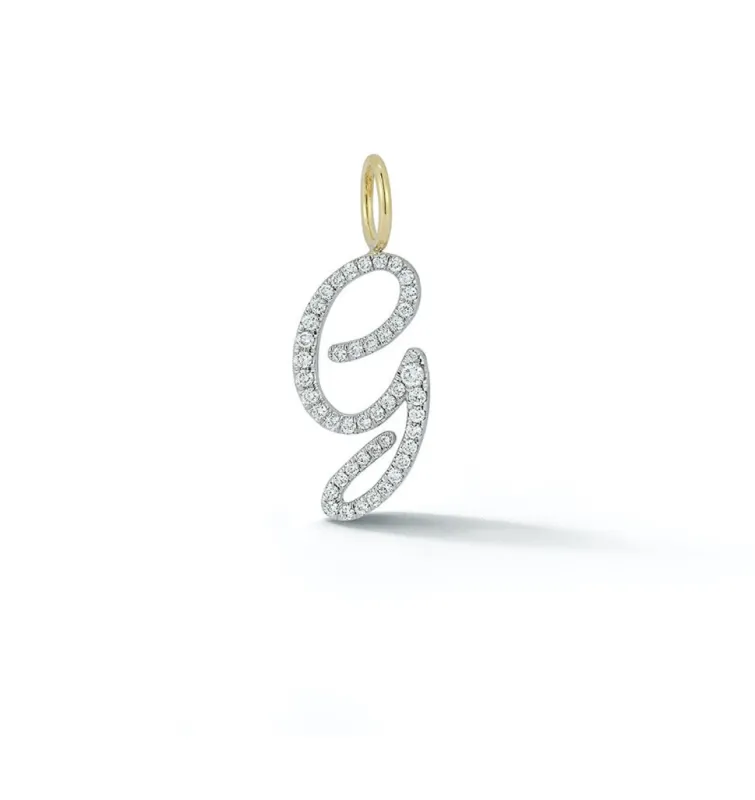 Diamond Script Initial Charm sold by Larroude