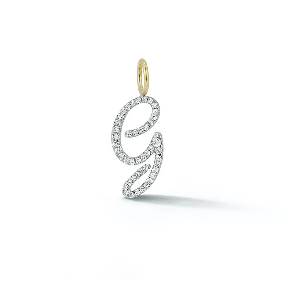 Diamond Script Initial Charm sold by Larroude