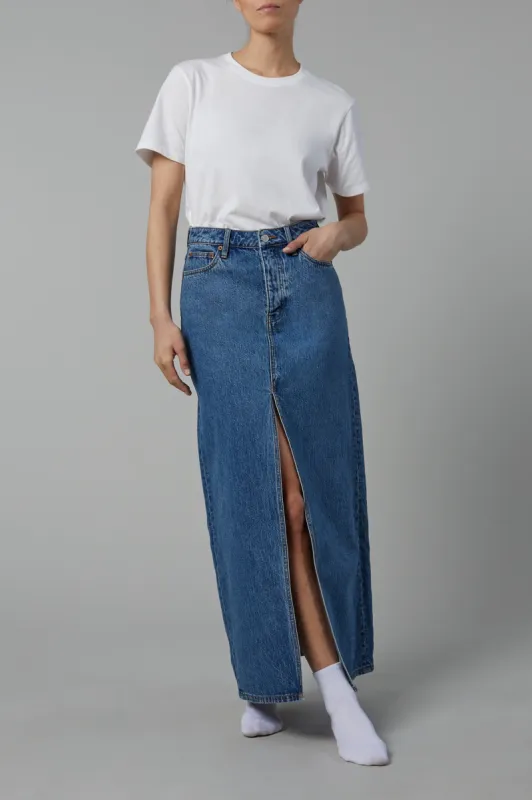 Lima Skirt in Classic Blue sold by Larroude
