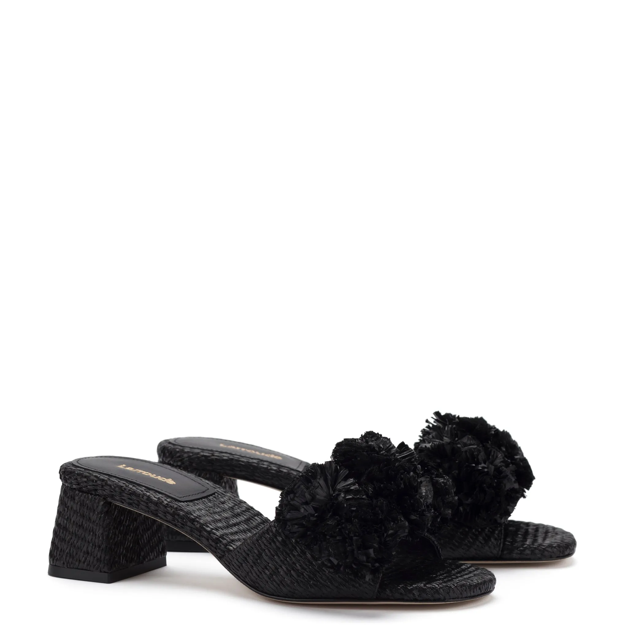 Brigitte Mule In Black Raffia sold by Larroude product image thumbnail 2