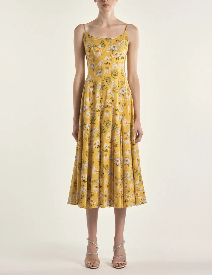 Cami dress in Yellow Matilija Poppy Cotton sold by Larroude