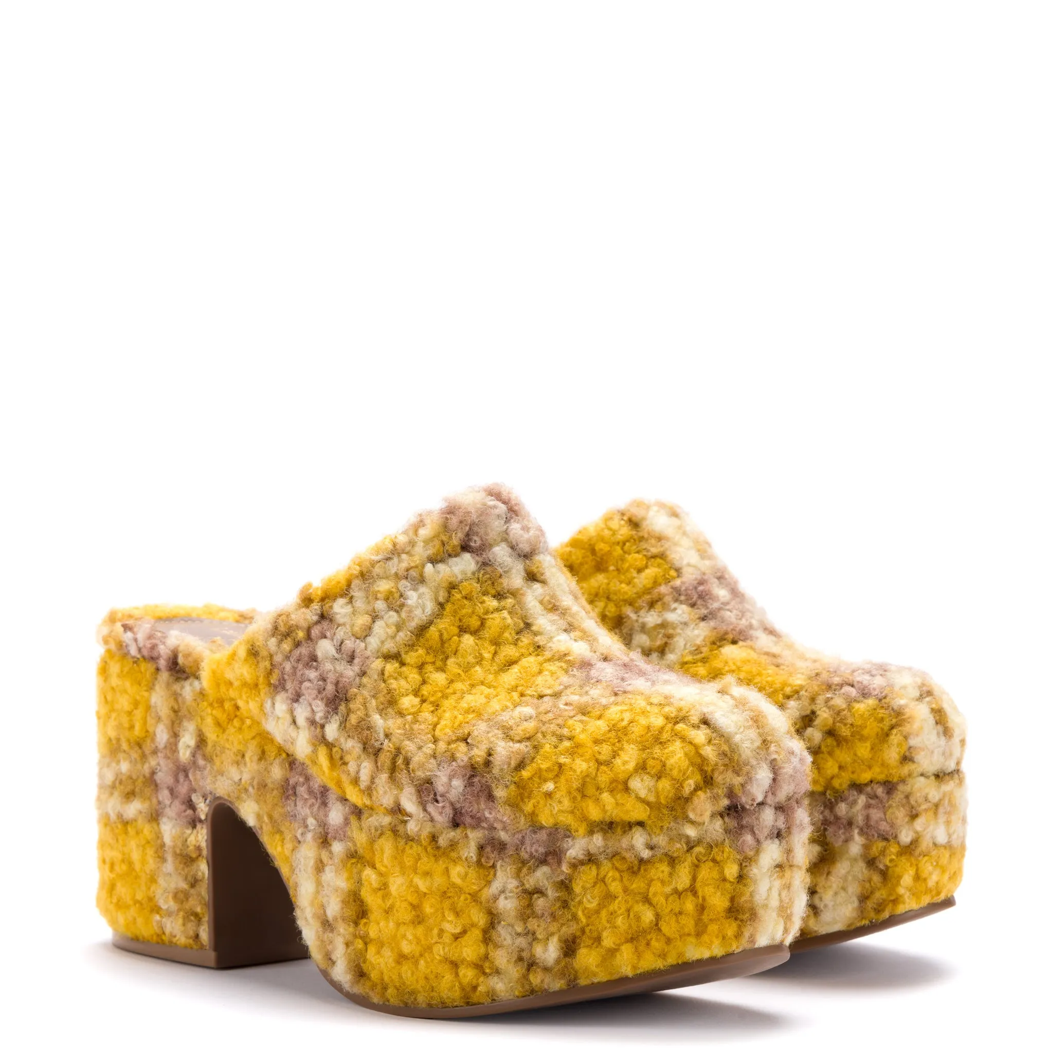 Miso Platform Clog In Dijon Plaid Shearling sold by Larroude product image thumbnail 2