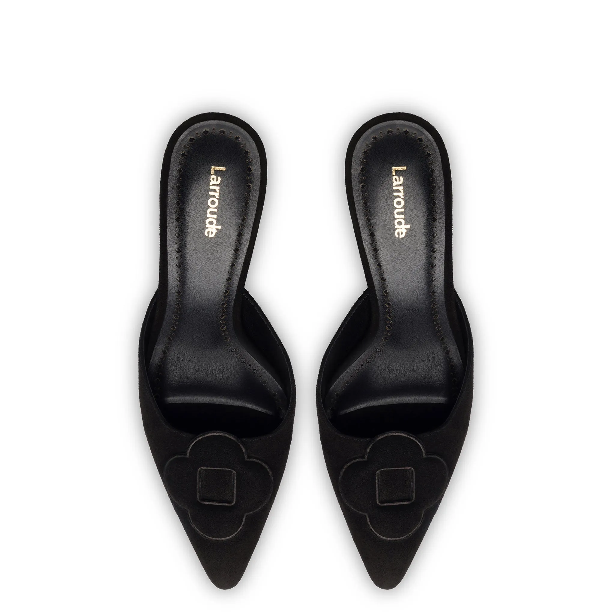 Flora Pump In Black Suede sold by Larroude product image thumbnail 3