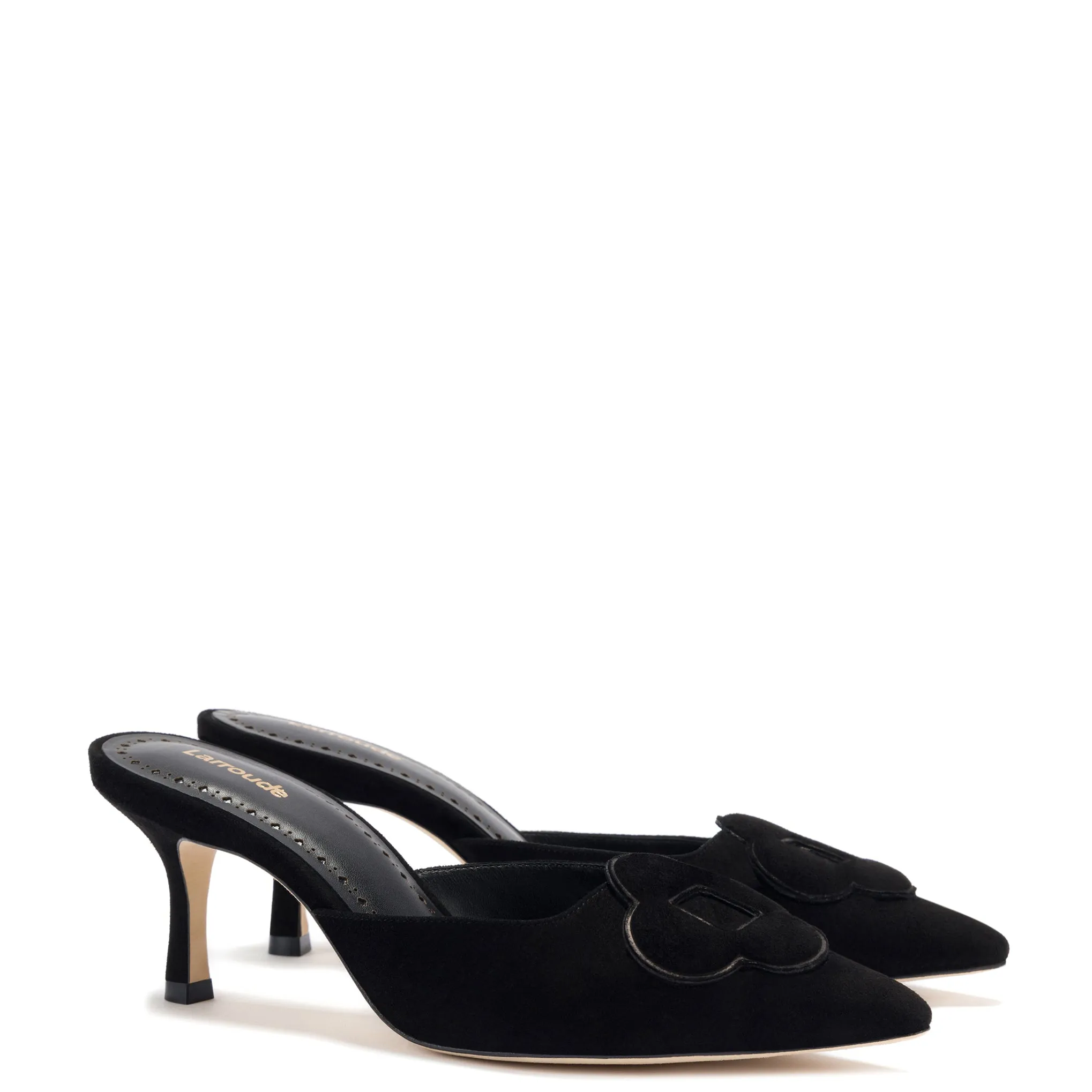 Flora Pump In Black Suede sold by Larroude product image thumbnail 2