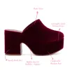 Miso Platform Clog In Wine Velvet sold by Larroude