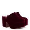 Miso Platform Clog In Wine Velvet sold by Larroude